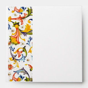 FLORENTINE RENAISSANCE YELLOW FLORAL SWIRL,FLOWERS ENVELOPE