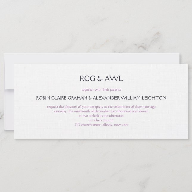 Florentine :: Violet :: Wedding Invitation (Front)