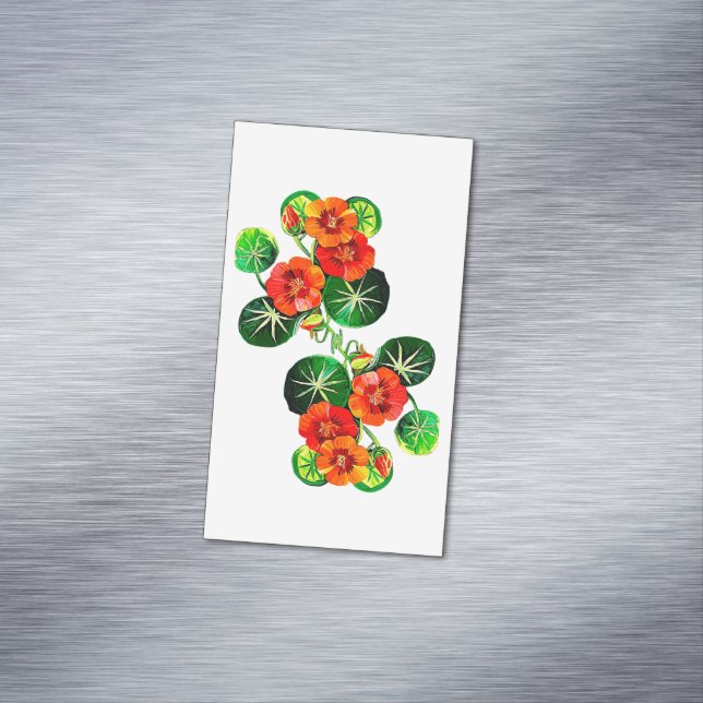 Flores do Brasil capuchinha collection, Magnetic Business Card (In Situ)