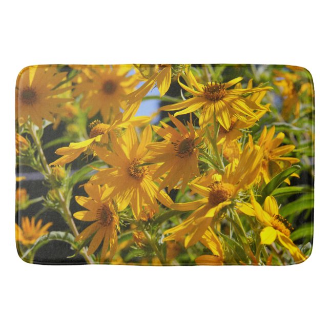 Flores en mi hierbas " flowers in my weeds " bath mat (Front)