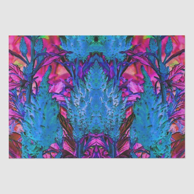 Florescent Pink Floral Surge Tissue Paper (Front)