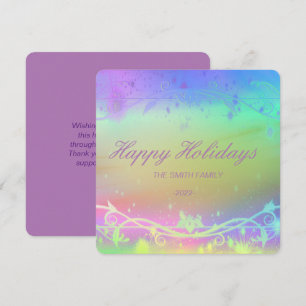Florescent purple Christmas background Holiday Car Card