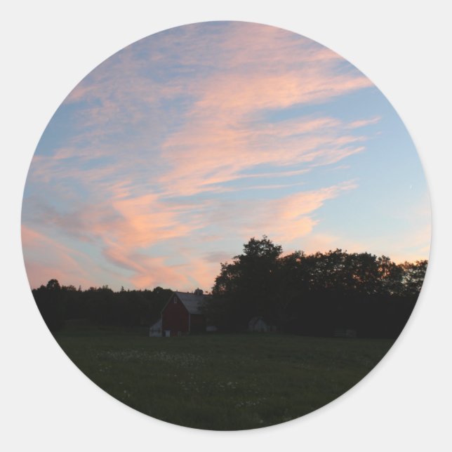Florescent Sky Classic Round Sticker (Front)