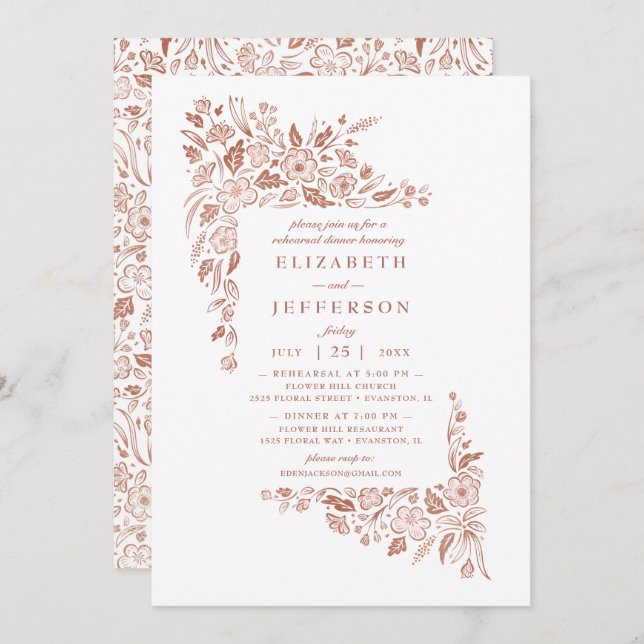 Florid Frame Rehearsal Dinner Invitation (Front/Back)