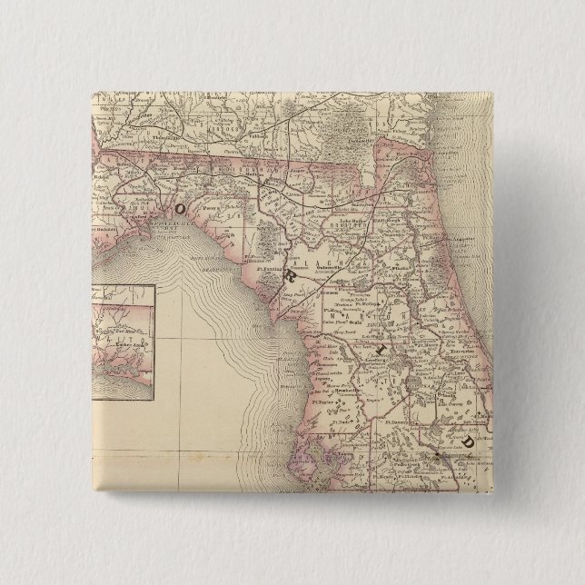 Florida 10 15 cm square badge (Front)