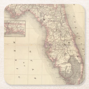 Florida 10 square paper coaster