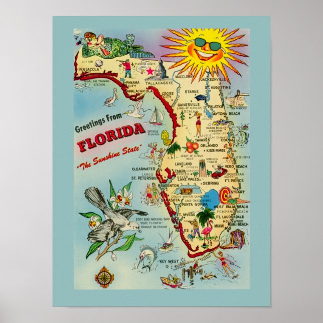 Florida 12x16 Poster Print (Front)