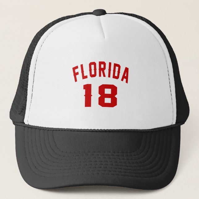 Florida 18 Birthday Designs Trucker Hat (Front)