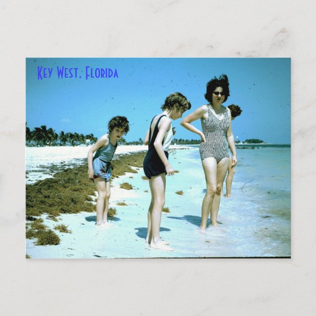 Florida 1965 Key West beach, Key West, Florida Postcard (Front)