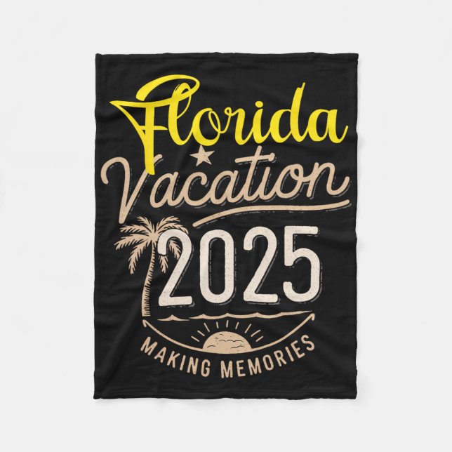 Florida 2025 Family Trip Friends Group Vacation Ma Fleece Blanket (Front)
