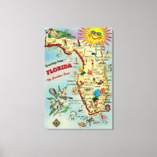 Florida 24x36 Stretched Canvas Print
