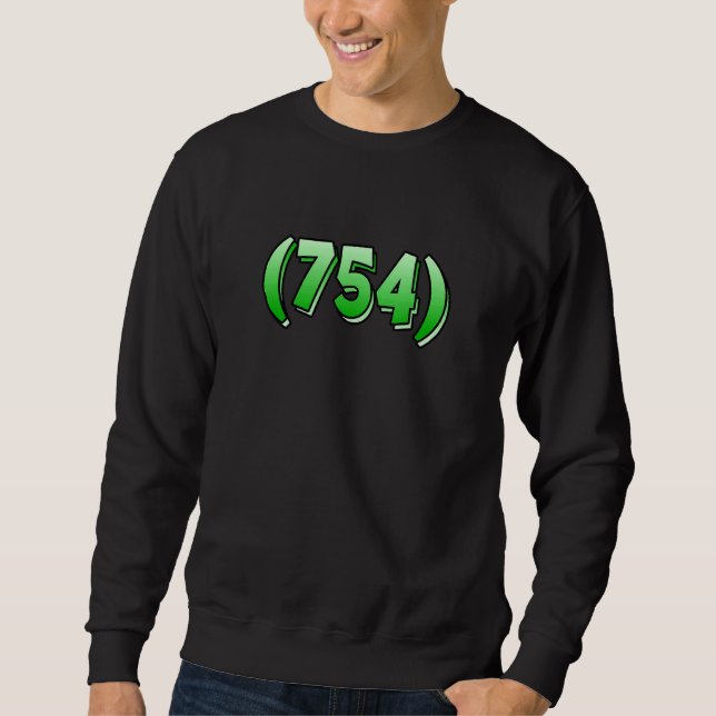 Florida 754 Area Code Fort Lauderdale Pembroke Pin Sweatshirt (Front)
