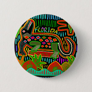 Florida Alligator - Hurrican Critters 6 Cm Round Badge