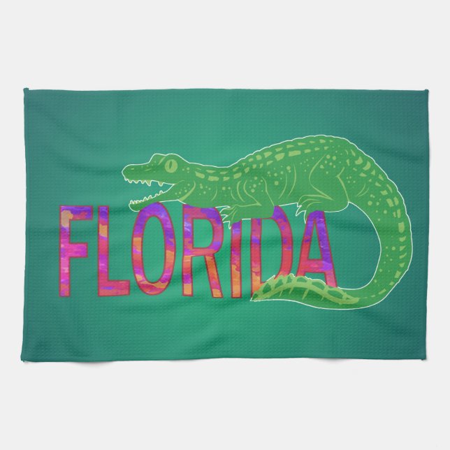 Florida Alligator Tea Towel (Horizontal)