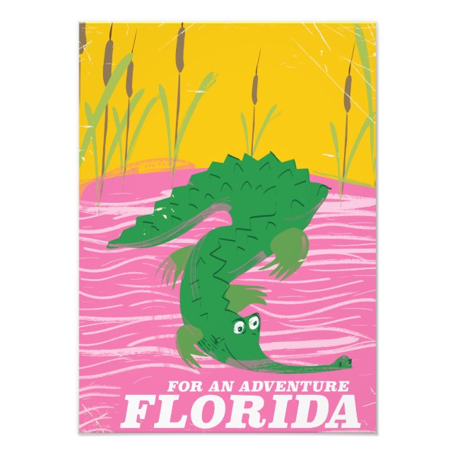 Florida Alligator vintage travel poster (Front)