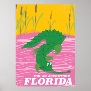 Florida Alligator vintage travel poster