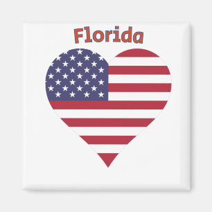 Florida American Flag Heart Magnet