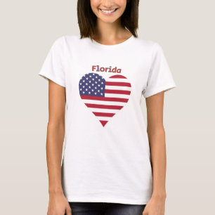 Florida American Flag Heart T-Shirt
