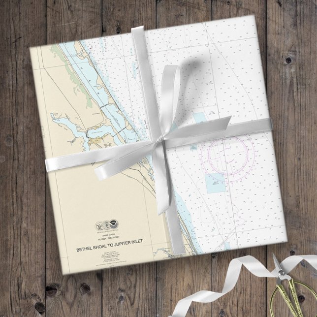  🌊⚓Florida Authentic Nautical Chart Wrapping Paper (🌊⚓Florida Authentic Nautical Chart Wrapping Paper
)