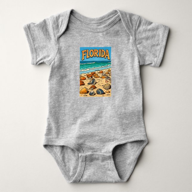 "Florida Beach"  Baby  Bodysuit (Front)
