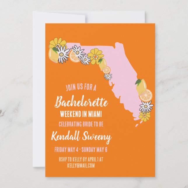 Florida Beach Bachelorette Party Weekend Invitation (Front)