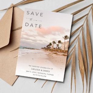 Florida Beach Destination Wedding Photo  Save The Date