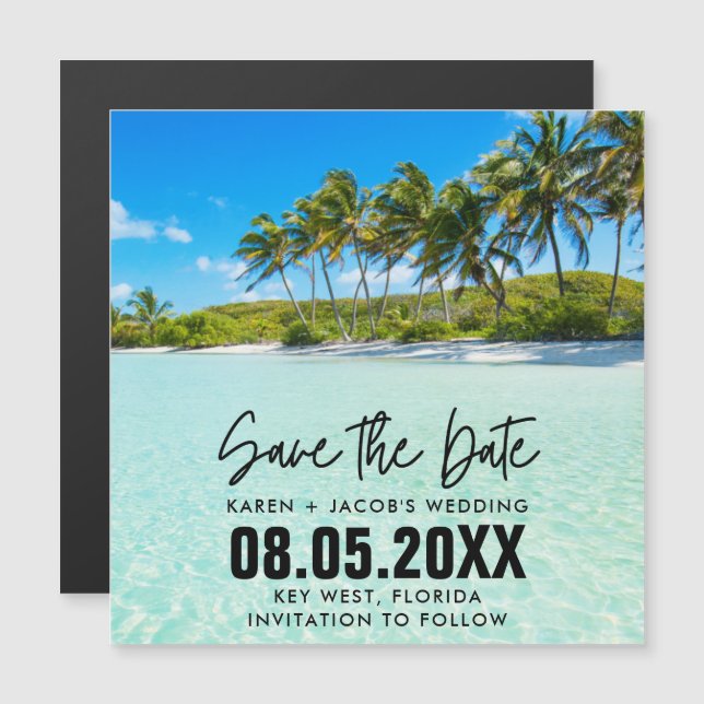 Florida Beach Destination Wedding Save the Date (Front/Back)