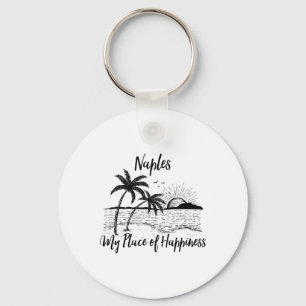 Florida Beach My Place Of Happiness - Naples Key Ring