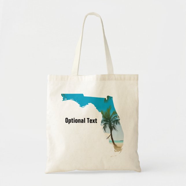 FLORIDA Beach Ocean Palm Tree Filled Tote Bag (Front)