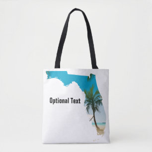 FLORIDA Beach Ocean Palm Tree Filled Tote Bag