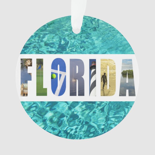 Florida Beach Ocean Travel Photos Christmas Ornament (Front)