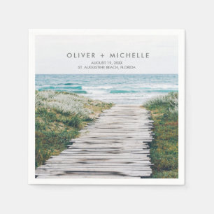 Florida Beach Personalised Wedding Napkins