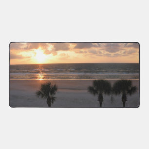Florida Beach Sunrise Palms Desk Mat