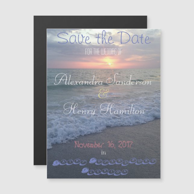 Florida Beach Sunset Save the Date Magnet (Front/Back)