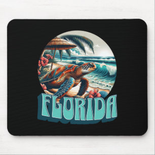 Florida Beach Surfing Surf Ocean Vintage Usa Flori Mouse Pad