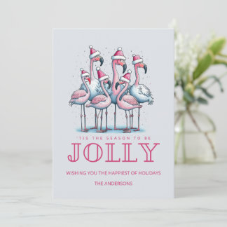 Florida Beach Tropical Flamingo Christmas Holiday  Card