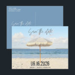 Florida Beach Umbrellw Wedding Save the Date Announcement Postcard<br><div class="desc">Invite your loved ones to bask in the warmth and beauty of your upcoming nuptials with our enchanting Florida Beach Umbrella Wedding Save the Date cards. Perfectly capturing the essence of a romantic beachside celebration,  these cards set the tone for a wedding filled with sunshine,  love,  and unforgettable memories.</div>