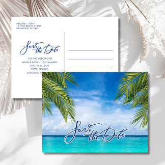 Florida Beach Wedding Save the Date  Announcement Postcard