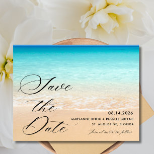Florida Beach Wedding Save the Date Announcement Postcard