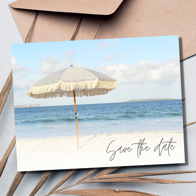Florida Beach Wedding Save the Date Announcement Postcard (Florida Beach Wedding Save the Date Postcard)