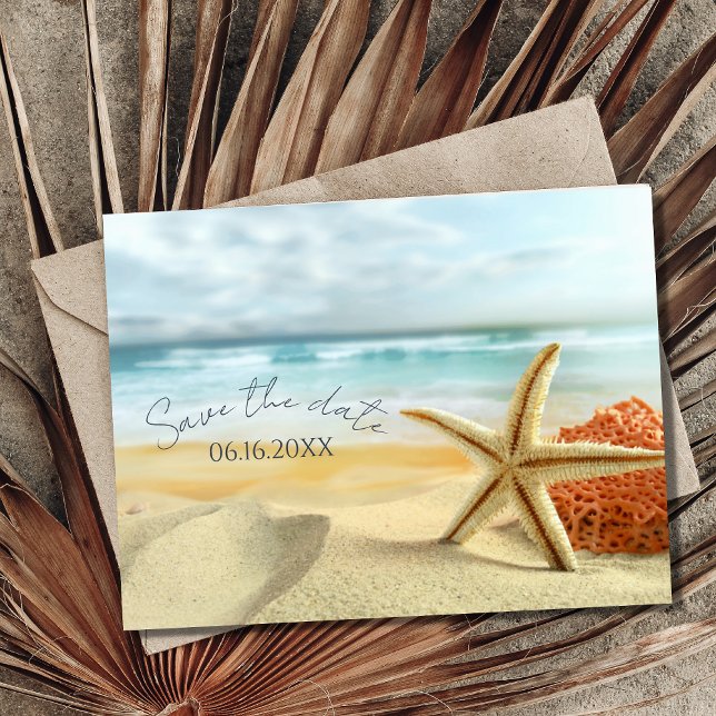 Florida Beach Wedding Save the Date Announcement Postcard (Creator Uploaded)