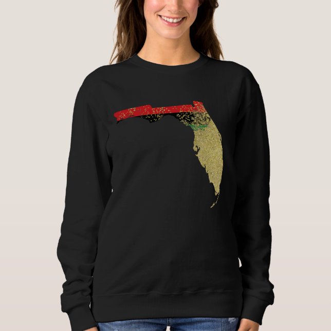 Florida  Black Pride Pan African Flag Home Hometow Sweatshirt (Front)