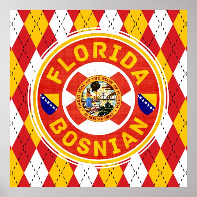 Florida Bosnian American Artwork Poster (Front)