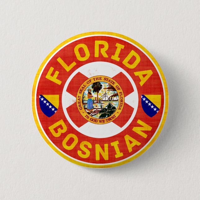 Florida Bosnian American Pin Badge (Front)