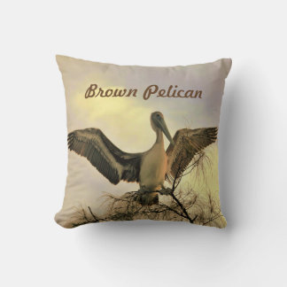 Florida Brown Pelican in Flight  Cushion