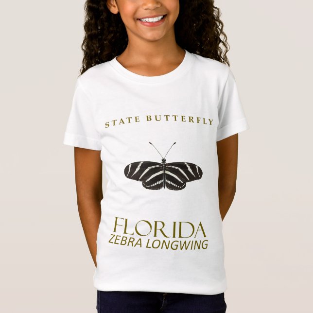 Florida Butterfly Zebra Longwing Design T-Shirt (Front)