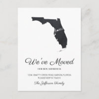 Florida Chalkboard State Map Moving Postcard