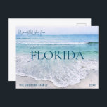 FLORIDA CHRISTMAS CARD | BEACH THEMED POSTCARD<br><div class="desc">Warm Wishes sent from Florida (or your favourite beachy place)! Postcards are a great and inexpensive way to stay in touch during the holidays! This Florida Gulf Coast ocean waves beach Christmas card card in shades of teal, aqua, and navy and ocean blue is whimsical and perfect for a tropical...</div>
