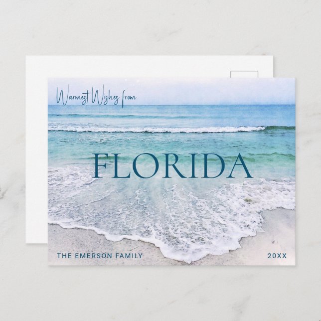 FLORIDA CHRISTMAS CARD | BEACH THEMED POSTCARD (Front/Back)