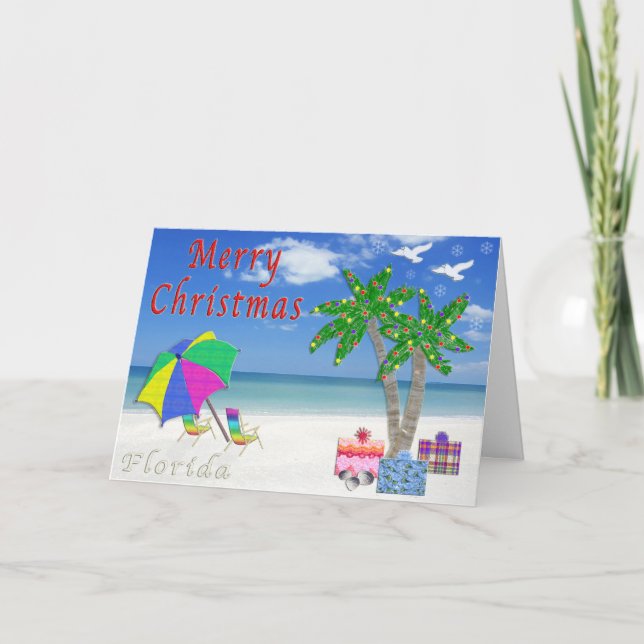 Florida Christmas Cards Beach Themed (Front)